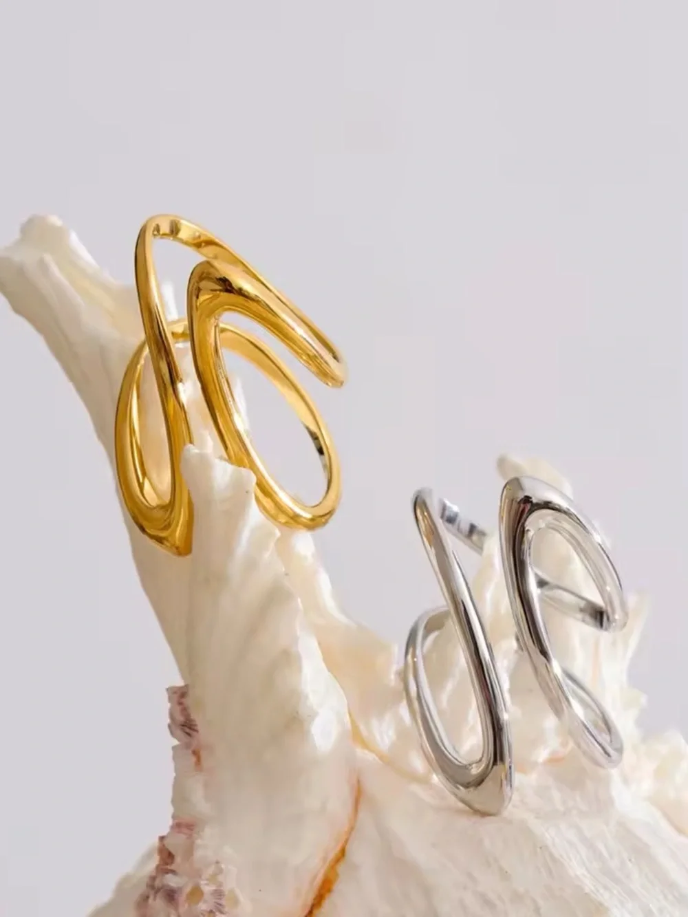 Gold color Sculptural Wrap Ring — Women's Fashion Ring